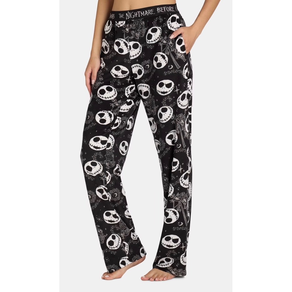Disney Nightmare Before Christmas Pajama Women M Black Jack Skellington Preloved
